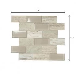 Premier Accents Beach Brick Joint 11 in. x 13 in. x 6 mm Glass Mosaic Wall Tile (0.9 sq. ft./Each) by Daltile -Daltile Sales Store beach daltile glass tile pa6524bjccms1p 66 1000