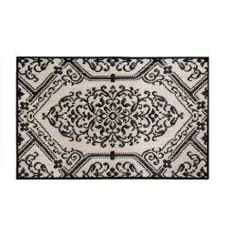 Cafe Jardin Black 23.6 in. x 35.4 in. Machine Washable Kitchen Mat by Home Dynamix