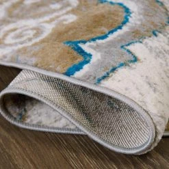 Tremont Taupe/Blue 8 ft. Round Ikat Area Rug by Home Dynamix -Daltile Sales Store beige blue home dynamix area rugs 8r 23390 289 44 1000