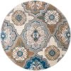 Tremont Taupe/Blue 8 ft. Round Ikat Area Rug by Home Dynamix -Daltile Sales Store beige blue home dynamix area rugs 8r 23390 289 64 1000