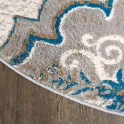 Tremont Taupe/Blue 8 ft. Round Ikat Area Rug by Home Dynamix -Daltile Sales Store beige blue home dynamix area rugs 8r 23390 289 c3 1000