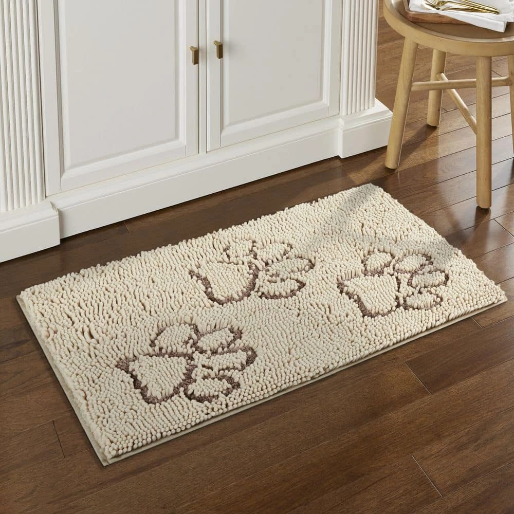 Comfy Pooch Clean Paw Beige/Brown 21 in. x 30 in. Door Mat For Pets by Home Dynamix 4 Comfy Pooch Clean Paw Beige/Brown 21 in. x 30 in. Door Mat For Pets by Home Dynamix - Image 2