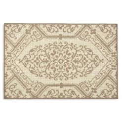 Cafe Jardin Beige/Brown 23.6 in. x 35.4 in. Kitchen Mat by Home Dynamix