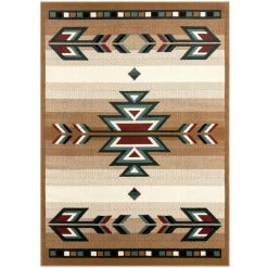 Premium Sagrada Beige/Green 8 ft. x 10 ft. Geometric Area Rug by Home Dynamix