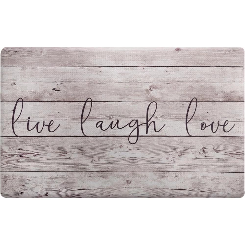Cozy Living Live Laugh Love Beige 17.5 in. x 30 in. Anti Fatigue Kitchen Mat by Home Dynamix 3 Cozy Living Live Laugh Love Beige 17.5 in. x 30 in. Anti Fatigue Kitchen Mat by Home Dynamix