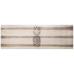 Cozy Living Pineapple Beige 17.5 in. x 55 in. Anti Fatigue Kitchen Mat by Home Dynamix