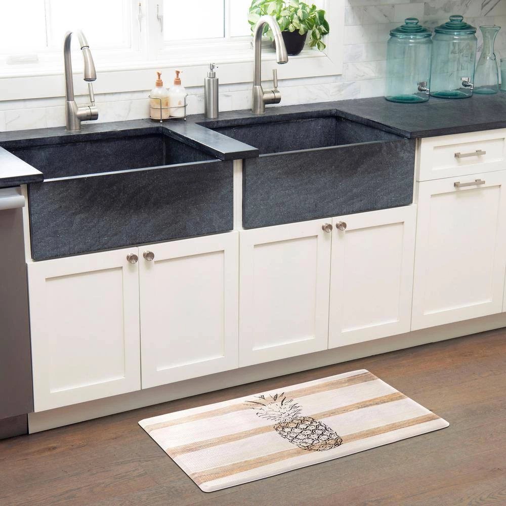 Cozy Living Pineapple Beige 17.5 in. x 55 in. Anti Fatigue Kitchen Mat by Home Dynamix 4 Cozy Living Pineapple Beige 17.5 in. x 55 in. Anti Fatigue Kitchen Mat by Home Dynamix - Image 2