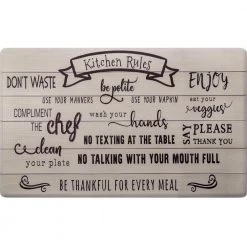 Cozy Living Kitchen Rules Beige 20 in. x 36 in. Anti Fatigue Kitchen Mat by Home Dynamix