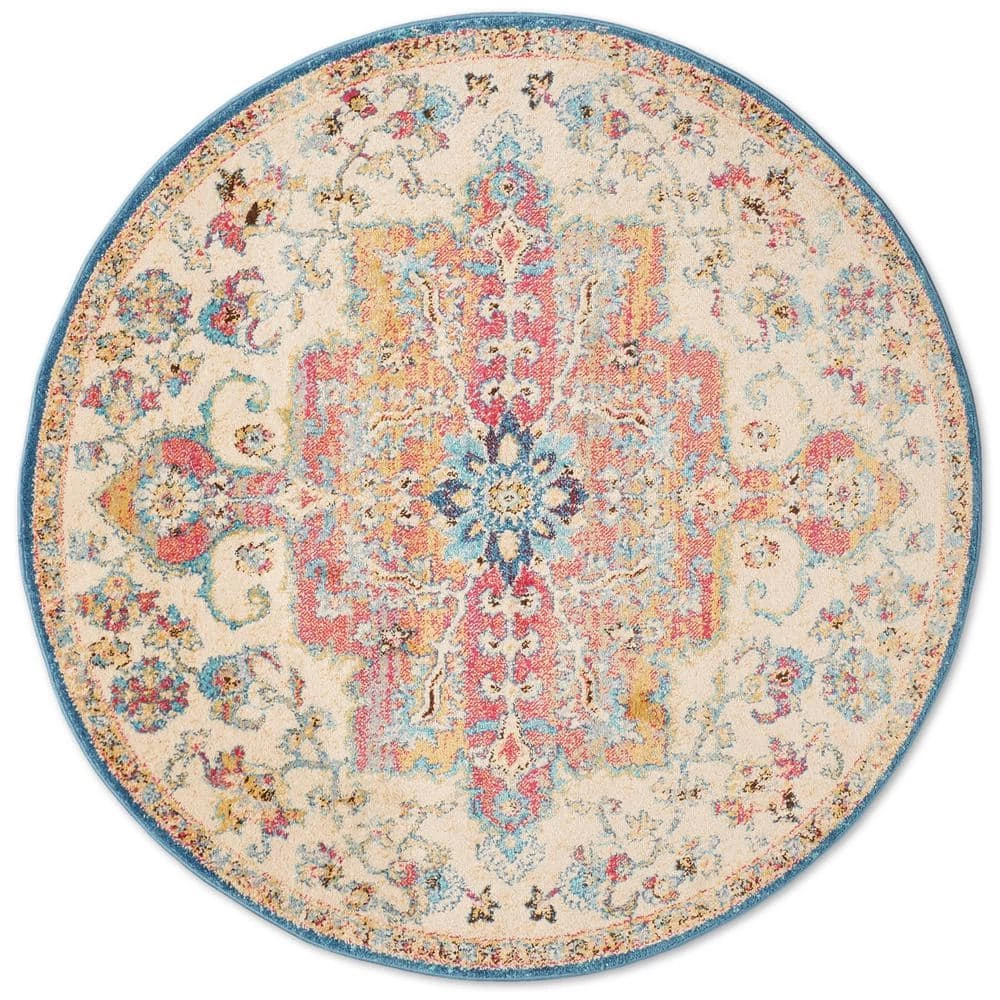 Serena Daina Beige/Multi 8 ft. Round Medallion Area Rug by Home Dynamix 3 Serena Daina Beige/Multi 8 ft. Round Medallion Area Rug by Home Dynamix