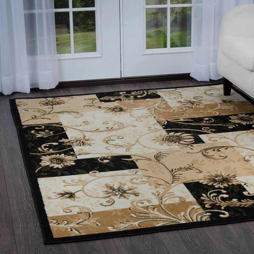 Optimum Black/Beige 8 ft. x 10 ft. Geometric Area Rug by Home Dynamix 5 Optimum Black/Beige 8 ft. x 10 ft. Geometric Area Rug by Home Dynamix - Image 3