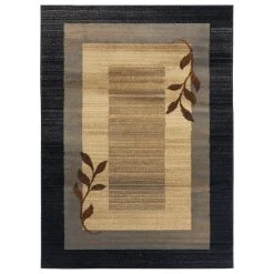 Royalty Clover Black/Blue 5 ft. x 7 ft. Geometric Area Rug by Home Dynamix