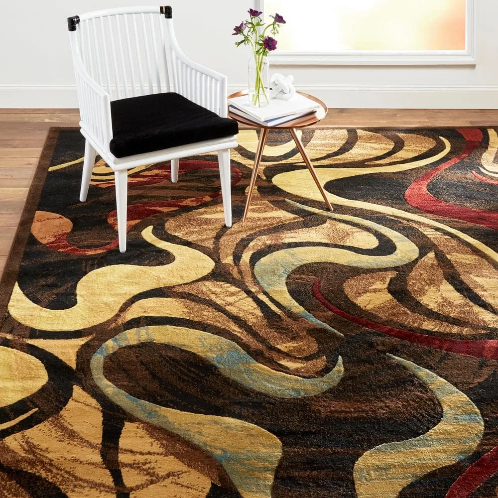 Catalina Black/Brown 8 ft. x 10 ft. Abstract Area Rug by Home Dynamix 4 Catalina Black/Brown 8 ft. x 10 ft. Abstract Area Rug by Home Dynamix - Image 2