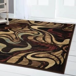 Catalina Black/Brown 3 ft. x 5 ft. Abstract Area Rug by Home Dynamix -Daltile Sales Store black brown home dynamix area rugs 3 4473 450 a0 1000