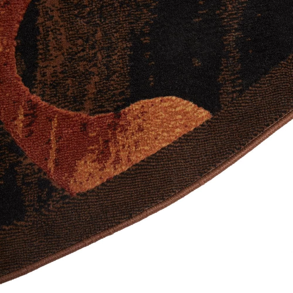 Catalina Picasso Black/Brown 5 ft. Geometric Round Area Rug by Home Dynamix 5 Catalina Picasso Black/Brown 5 ft. Geometric Round Area Rug by Home Dynamix - Image 3