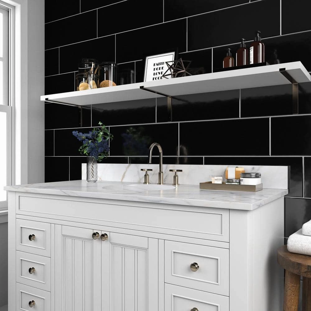 Restore Black 8 in. x 24 in. Glazed Ceramic Wall Tile (13.3 sq. ft./Case) by Daltile 4 Restore Black 8 in. x 24 in. Glazed Ceramic Wall Tile (13.3 sq. ft./Case) by Daltile - Image 2