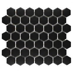 Restore Matte Black Hexagon 10 in. x 12 in. x 6.35 mm Glazed Ceramic Mosaic Tile (0.81 sq. ft./Each) by Daltile