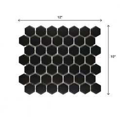 Restore Matte Black Hexagon 10 in. x 12 in. x 6.35 mm Glazed Ceramic Mosaic Tile (0.81 sq. ft./Each) by Daltile -Daltile Sales Store black daltile ceramic tile k71115hexms1p2 66 1000