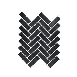 Restore Black 9 in. x 12 in. Glazed Ceramic Herringbone Mosaic Tile (0.6 sq. ft./Each) by Daltile 14 Restore Black 9 in. x 12 in. Glazed Ceramic Herringbone Mosaic Tile (0.6 sq. ft./Each) by Daltile -Daltile Sales Store black glossy daltile ceramic tile k11113herms1p2 1d 1000