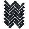 Restore Black 9 in. x 12 in. Glazed Ceramic Herringbone Mosaic Tile (0.6 sq. ft./Each) by Daltile