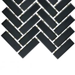 Restore Black 9 in. x 12 in. Glazed Ceramic Herringbone Mosaic Tile (0.6 sq. ft./Each) by Daltile 15 Restore Black 9 in. x 12 in. Glazed Ceramic Herringbone Mosaic Tile (0.6 sq. ft./Each) by Daltile -Daltile Sales Store black glossy daltile ceramic tile k11113herms1p2 66 1000
