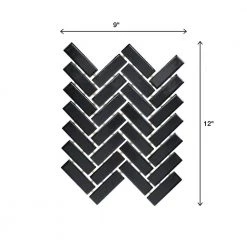 Restore Black 9 in. x 12 in. Glazed Ceramic Herringbone Mosaic Tile (0.6 sq. ft./Each) by Daltile 13 Restore Black 9 in. x 12 in. Glazed Ceramic Herringbone Mosaic Tile (0.6 sq. ft./Each) by Daltile -Daltile Sales Store black glossy daltile ceramic tile k11113herms1p2 a0 1000