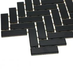 Restore Black 9 in. x 12 in. Glazed Ceramic Herringbone Mosaic Tile (0.6 sq. ft./Each) by Daltile 17 Restore Black 9 in. x 12 in. Glazed Ceramic Herringbone Mosaic Tile (0.6 sq. ft./Each) by Daltile -Daltile Sales Store black glossy daltile ceramic tile k11113herms1p2 c3 1000