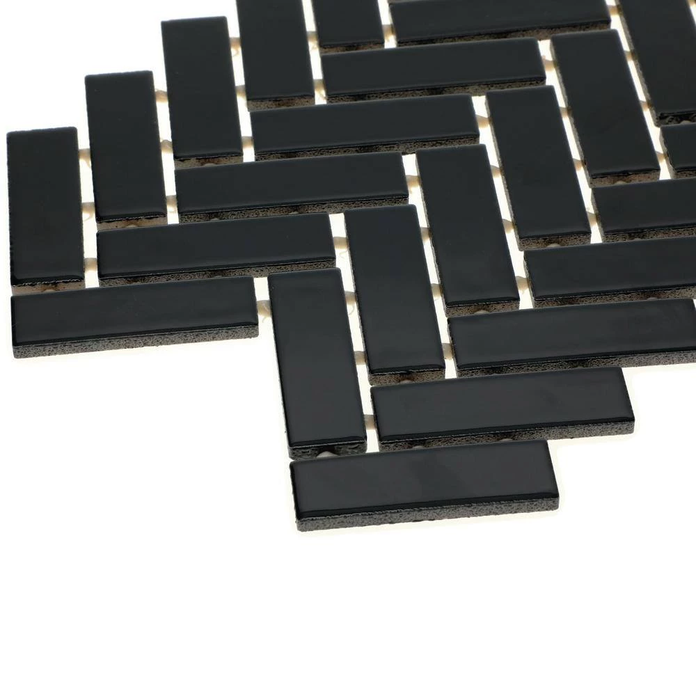 Restore Black 9 in. x 12 in. Glazed Ceramic Herringbone Mosaic Tile (0.6 sq. ft./Each) by Daltile 10 Restore Black 9 in. x 12 in. Glazed Ceramic Herringbone Mosaic Tile (0.6 sq. ft./Each) by Daltile - Image 8