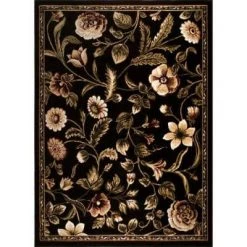 Optimum Black/Green 8 ft. x 10 ft. Floral Area Rug by Home Dynamix