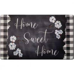 Cozy Living Home Sweet Home Buffalo Check Border Black 17.5 in. x 30 in. Anti Fatigue Kitchen Mat by Home Dynamix