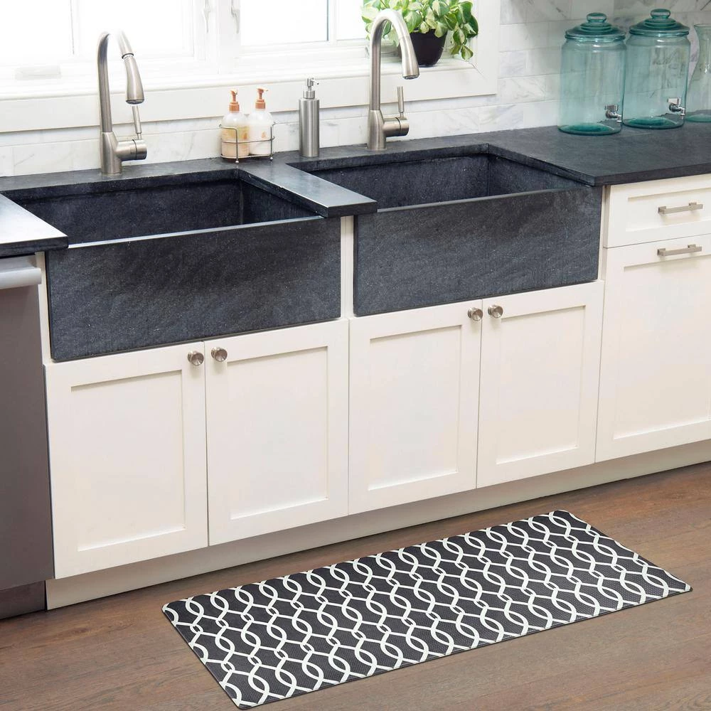 Cozy Living Kochi Lattice Espresso Black 17.5 in. x 55 in. Anti Fatigue Kitchen Mat by Home Dynamix 4 Cozy Living Kochi Lattice Espresso Black 17.5 in. x 55 in. Anti Fatigue Kitchen Mat by Home Dynamix - Image 2