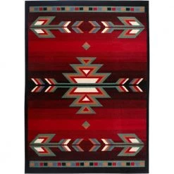 Premium Sagrada Black/Red 4 ft. x 5 ft. Geometric Area Rug by Home Dynamix