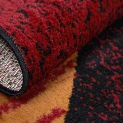 Premium Indus Black/Brown 2 ft. x 7 ft. Geometric Runner Area Rug by Home Dynamix -Daltile Sales Store black red home dynamix area rugs 4 hd5194 450 1f 1000