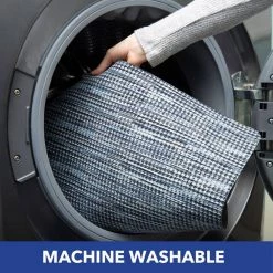 Smooth Step Blue/Black Houndstooth 24 in. x 35 in. Machine Washable Kitchen Mat by Home Dynamix -Daltile Sales Store blue black home dynamix door mats 3 ssht 309 4f 1000