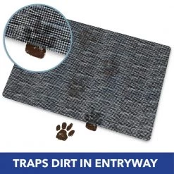 Smooth Step Blue/Black Houndstooth 24 in. x 35 in. Machine Washable Kitchen Mat by Home Dynamix -Daltile Sales Store blue black home dynamix door mats 3 ssht 309 76 1000