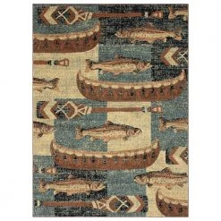 Buffalo Creek Blue/Brown 8 ft. x 10 ft. Area Rug by Home Dynamix