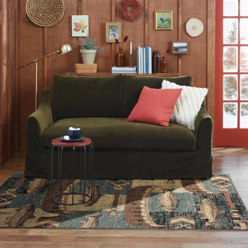 Buffalo Creek Blue/Brown 8 ft. x 10 ft. Area Rug by Home Dynamix 5 Buffalo Creek Blue/Brown 8 ft. x 10 ft. Area Rug by Home Dynamix - Image 3