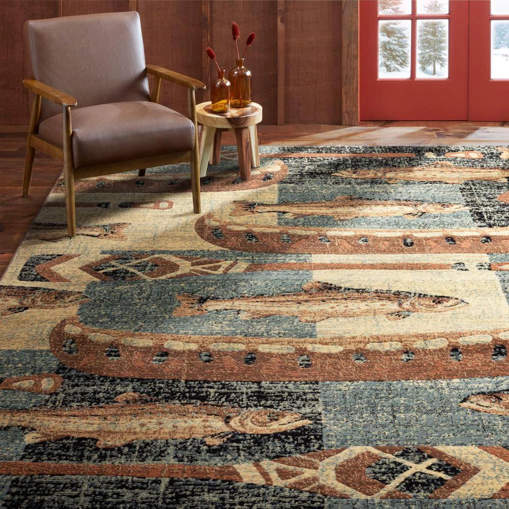 Buffalo Creek Blue/Brown 8 ft. x 10 ft. Area Rug by Home Dynamix 4 Buffalo Creek Blue/Brown 8 ft. x 10 ft. Area Rug by Home Dynamix - Image 2