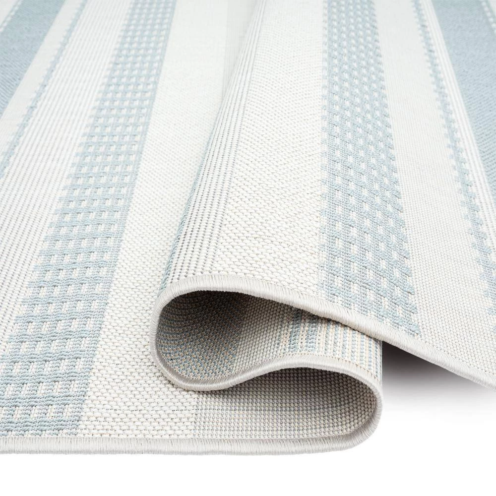 Tripoli Mateo Blue/Cream 5 ft. x 7 ft. Striped Indoor/Outdoor Area Rug by Home Dynamix 8 Tripoli Mateo Blue/Cream 5 ft. x 7 ft. Striped Indoor/Outdoor Area Rug by Home Dynamix - Image 6