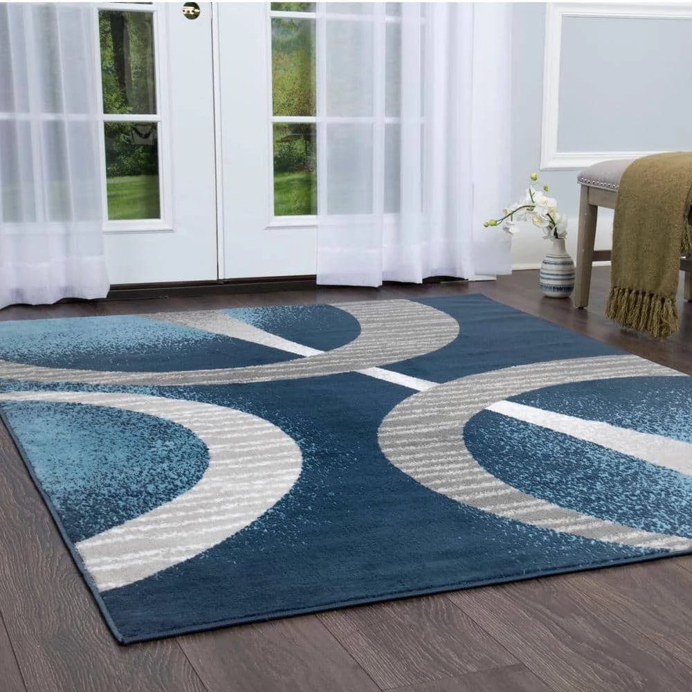 Premium Blue/Grey 8 ft. x 10 ft. Indoor Area Rug by Home Dynamix 4 Premium Blue/Grey 8 ft. x 10 ft. Indoor Area Rug by Home Dynamix - Image 2