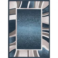 Premium Blue/Grey 8 ft. x 10 ft. Modern Area Rug by Home Dynamix