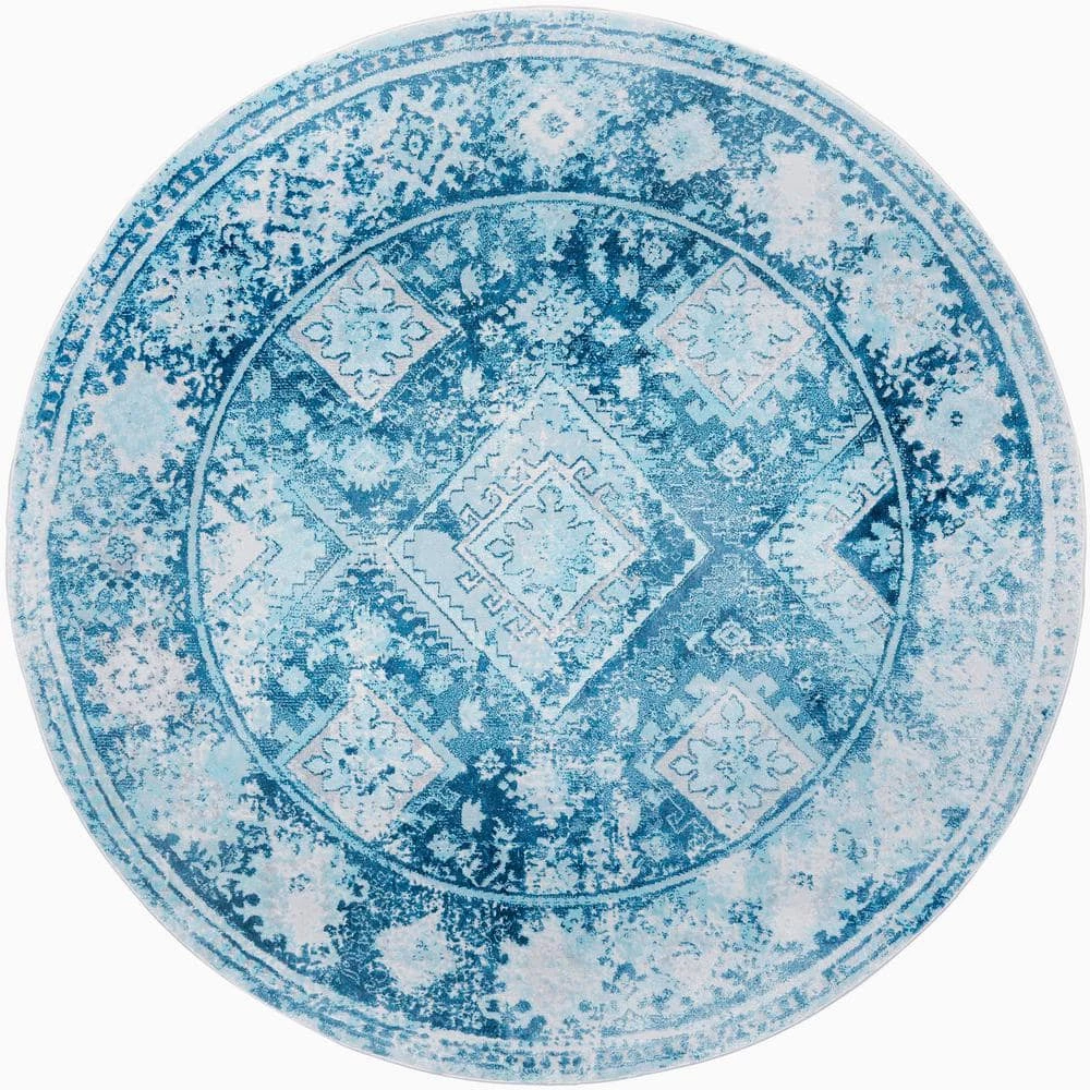 Palmyra Dali Blue/Grey 8 ft. Geometric Round Area Rug by Home Dynamix 3 Palmyra Dali Blue/Grey 8 ft. Geometric Round Area Rug by Home Dynamix