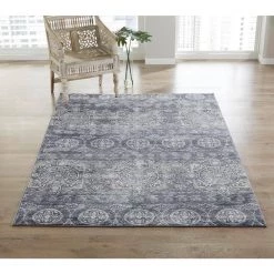 Bazaar Crystal Blue 9 ft. x 12 ft. Medallion Area Rug by Home Dynamix -Daltile Sales Store blue home dynamix area rugs 10 14607 705 1d 1000