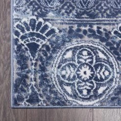 Bazaar Crystal Blue 9 ft. x 12 ft. Medallion Area Rug by Home Dynamix -Daltile Sales Store blue home dynamix area rugs 10 14607 705 c3 1000
