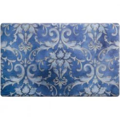 Cozy Living Watercolor Damask Blue 20 in. x 36 in. Anti Fatigue Kitchen Mat by Home Dynamix