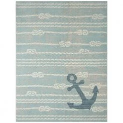Marine Anchor Blue/Ivory 8 ft. x 10 ft. Indoor/Outdoor Area Rug by Home Dynamix
