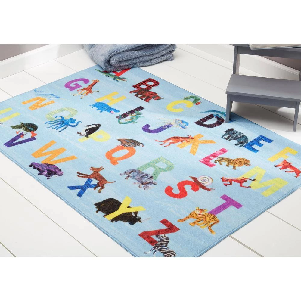 Elementary Zoo Alphabet Blue/Orange 5 ft. x 7 ft. Kids Area Rug by Home Dynamix 4 Elementary Zoo Alphabet Blue/Orange 5 ft. x 7 ft. Kids Area Rug by Home Dynamix - Image 2