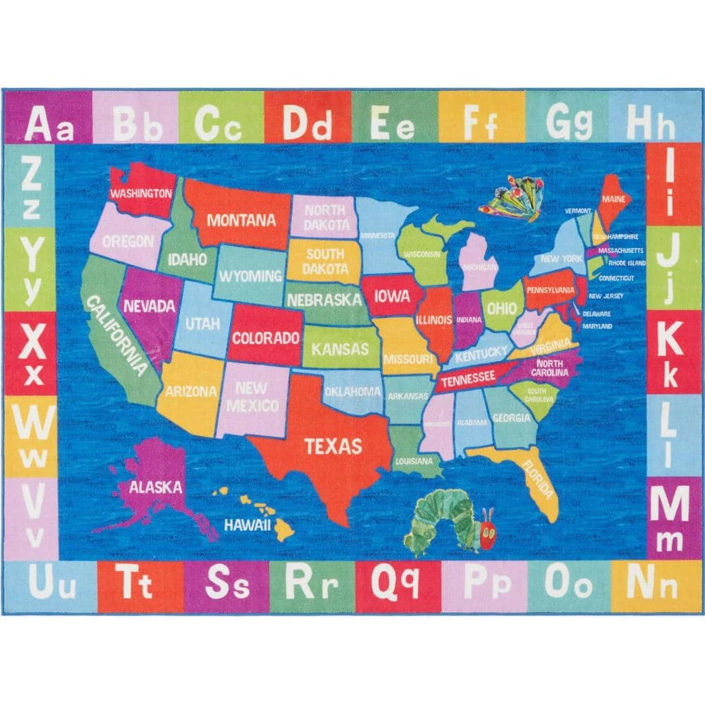 Elementary US Map Blue/Red 7 ft. x 10 ft. Kids Area Rug by Home Dynamix 3 Elementary US Map Blue/Red 7 ft. x 10 ft. Kids Area Rug by Home Dynamix