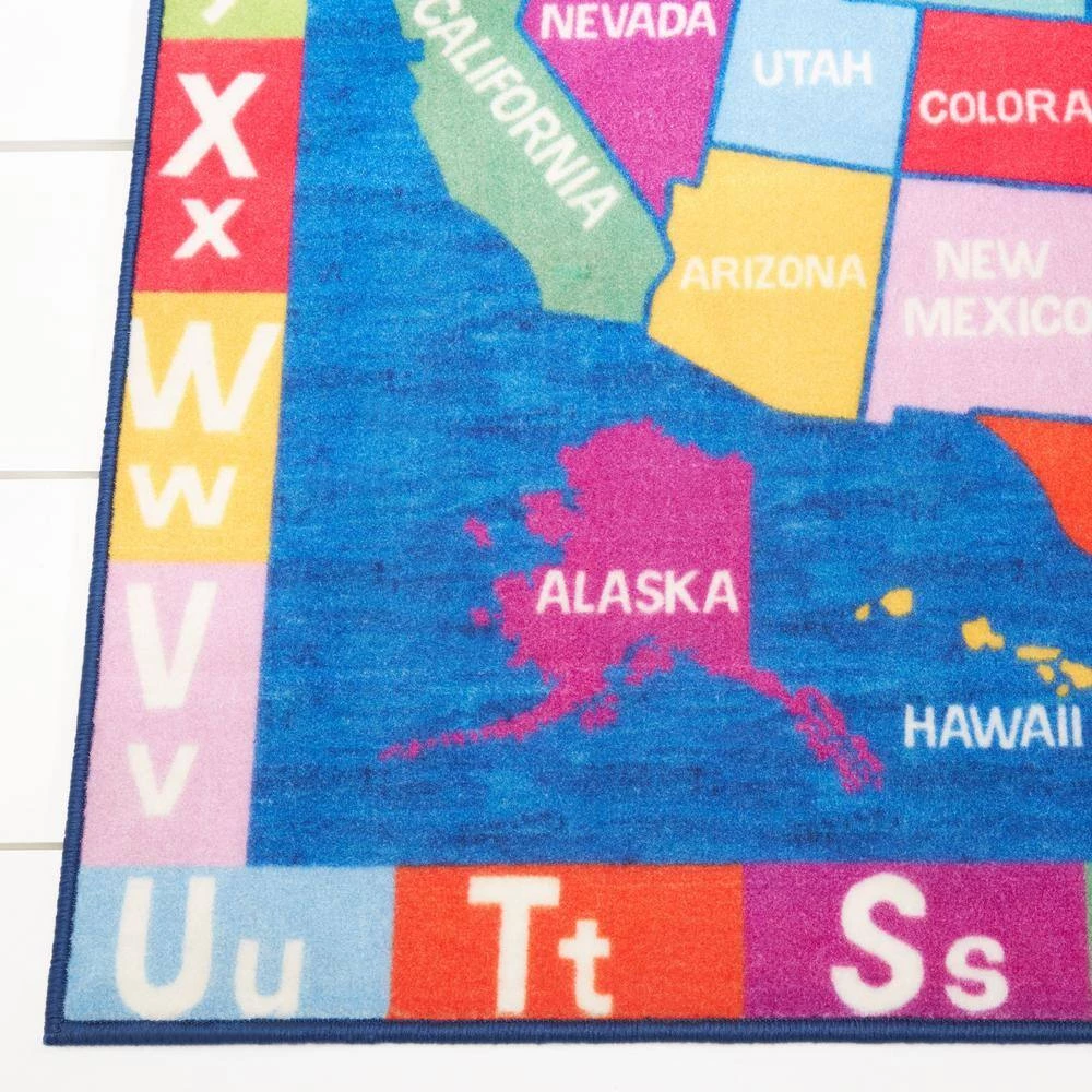 Elementary US Map Blue/Red 7 ft. x 10 ft. Kids Area Rug by Home Dynamix 10 Elementary US Map Blue/Red 7 ft. x 10 ft. Kids Area Rug by Home Dynamix - Image 8