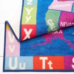 Elementary US Map Blue/Red 3 ft. x 5 ft. Kids Area Rug by Home Dynamix -Daltile Sales Store blue red home dynamix kids rugs 4a ecem02 44 1000