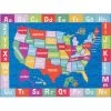 Elementary US Map Blue/Red 3 ft. x 5 ft. Kids Area Rug by Home Dynamix